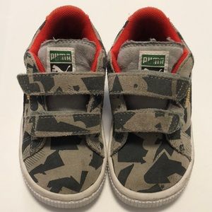 Puma suede camo Velcro grey